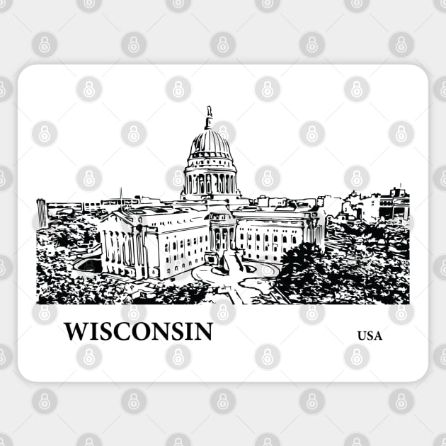 Wisconsin State USA Sticker by Lakeric